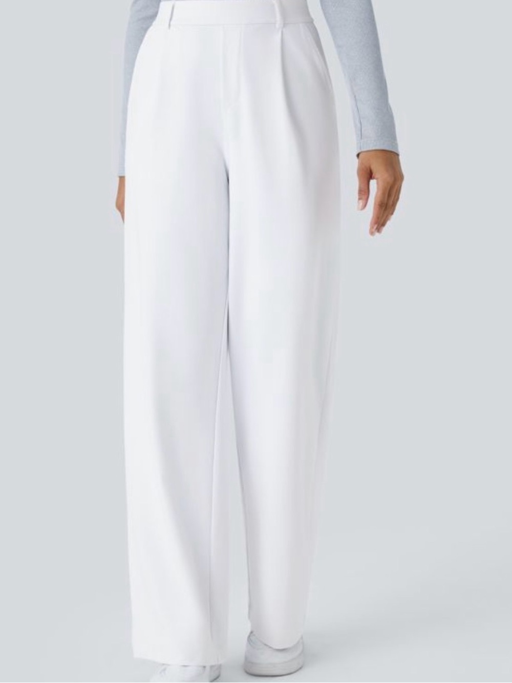 NWT Halara Flex DayStretch High Waisted Straight Leg Pants White Size XL Tall